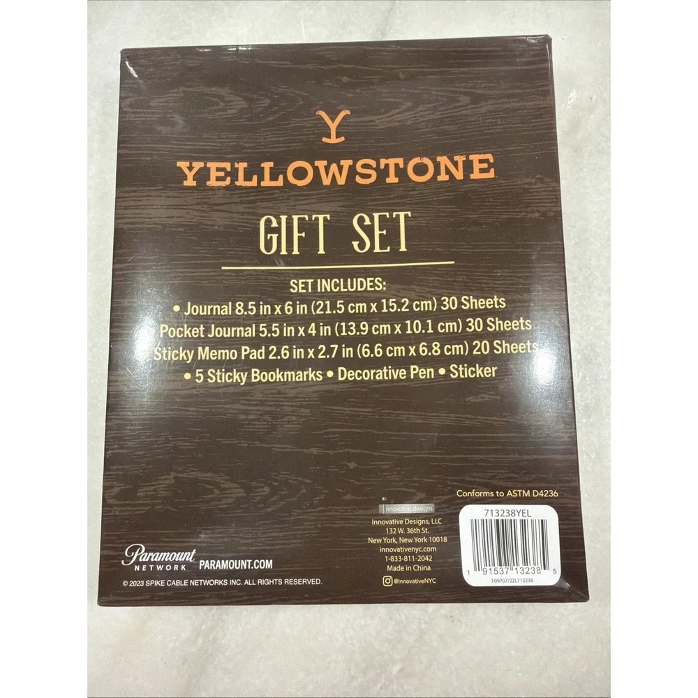 Yellowstone Journal Gift Set Includes Pen Memo Pad Sticky Bookmarks- Paramount